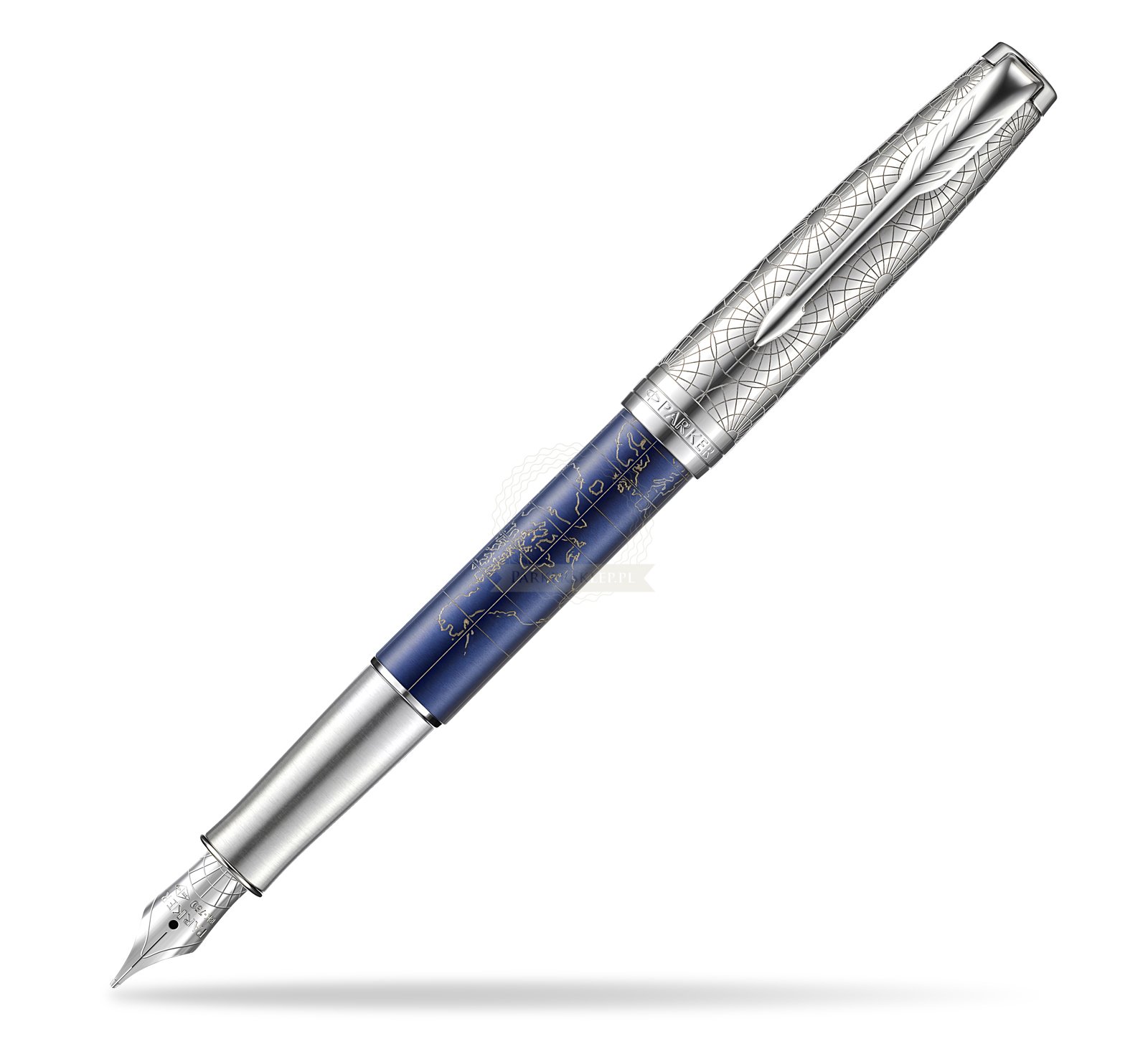 Pióro Wieczne Parker Sonnet Blue Silver CT 18k Atlas 2054838